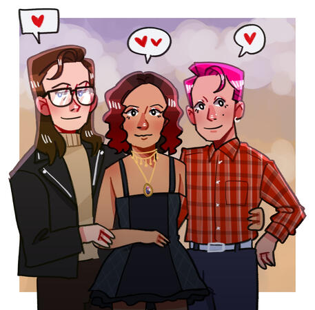 Ralf Hütter, Mick Karn and Friend